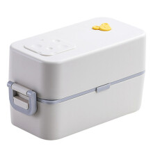 LunchlåDor 2-Lagers 3 Fack Bestickset Bento LåDor för Barn MäN Kvinnor Vuxna Arbetsskolor , Vit