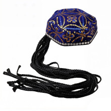 Fashionable Stage Performances Braided Hat-Royal blue B cap 8 b