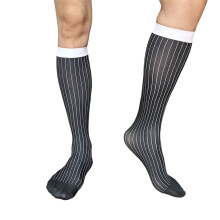 Stylish Business Socks For Men Breathable Stripes Design-D