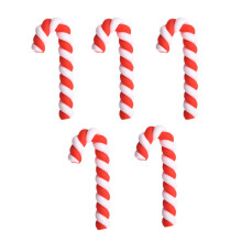 100PCS Red and White Crutches Home Christmas Decoration Soft Pottery Christmas Accessories DIY Phone Beauty Materials