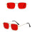 Oversized Square Sunglasses Retro Design Metal Frame-7 6