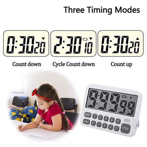 3X Digital Kitchen Timer, Large Display Cooking Timer Cycle Count /Down Timer with Digits Directly Input, Loud Alarm 2