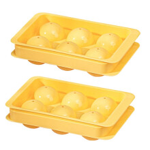 Große Quadratische Eisformen, Platzsparende 2-ZOLL-Whisky-Eisform, Auslaufsichere Runde Gelbe Eiswürfelschale