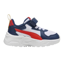(7 UK Child, White/Red/Persian Blue) Puma Childrens/Kids Trinity Low Cut Trainers