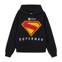 (13 Years, Black) Superman Boys Cotton Blend Hoodie