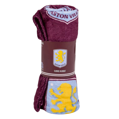 Aston Villa FC Fleece Multi Crest Blanket 2