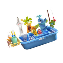 Creatief waterspeelgoed met aanpasbare hoogte en hengelspel-Blauw