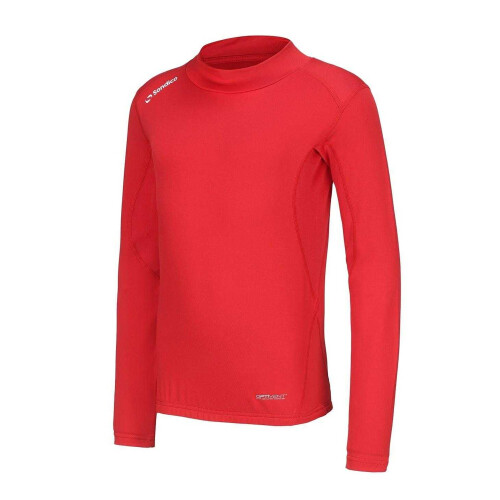 (13 Years, Red) Sondico Childrens/Kids Mock Neck Base Layer Top 2