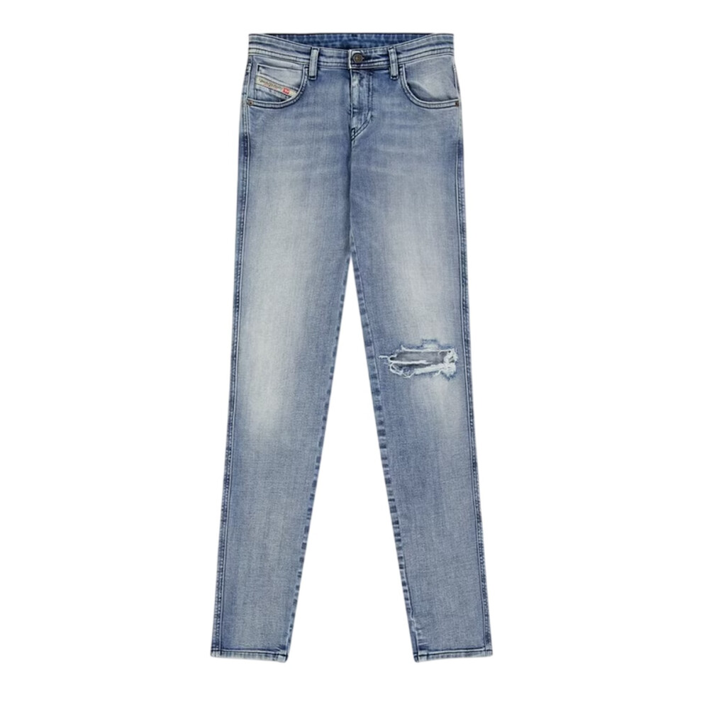 Diesel (27R, Blue Denim) Womens/Ladies Denim 5 Pockets Straight Jeans