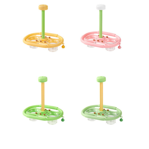 Support à oiseaux rotatif, perche, jouet interactif pour-Rose 1