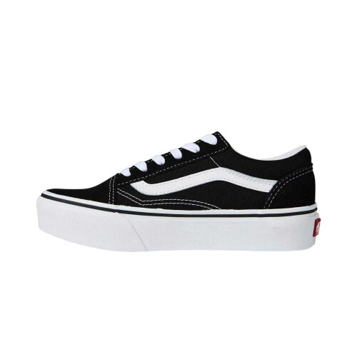 Vans (2 UK, Black/White) Vans Childrens/Kids Old Skool Side Stripe Platform Trainers 2