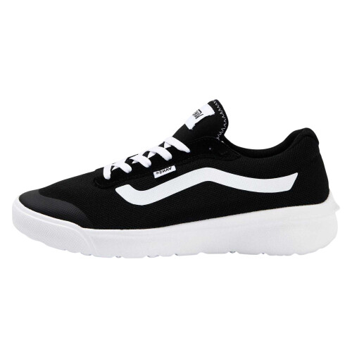 Vans (8.5 UK, Black) Vans Mens Side Stripe Canvas Trainers 1