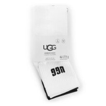 (One Size, White/Black) UGG Unisex Adult Quinlin Logo Socks (Pack of 2)