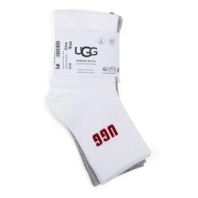 (One Size, Saffron/Heather) UGG Unisex Adult Quinlin Logo Socks (Pack of 2)