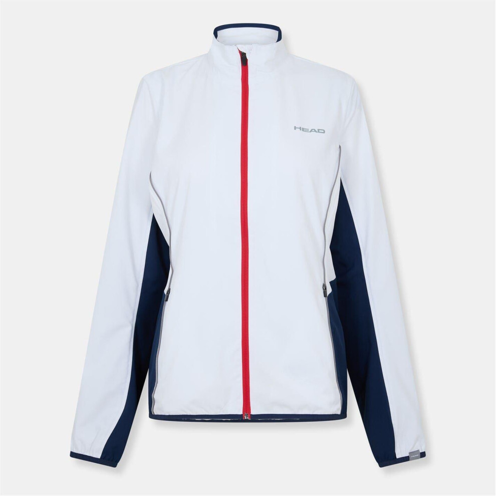 Head (20 Uk, White/Red) Womens/Ladies Club Logo Full Zip Track Jacket