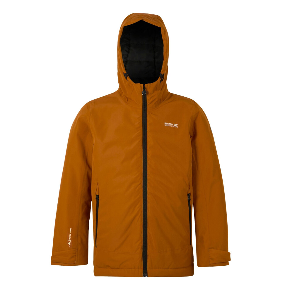 Regatta (9-10 Years, Pumpkin Spice/Black) Childrens/Kids Frelton Waterproof Jacket