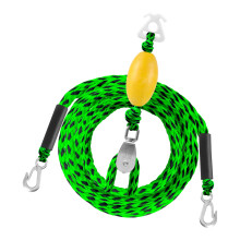 17Ft Heavy Duties Water Ski Rope Pull Strap-Green black dots
