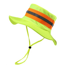 Casquette de pêcheur haute visibilité avec rayures-Vert fluo