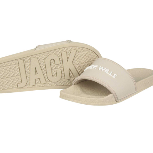 (8 UK, Off White) Jack Wills Mens Logo Sliders 2