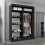 MN Furniture (120cm, Black) Eclipse Double Mirror Sliding Door Wardrobe 2