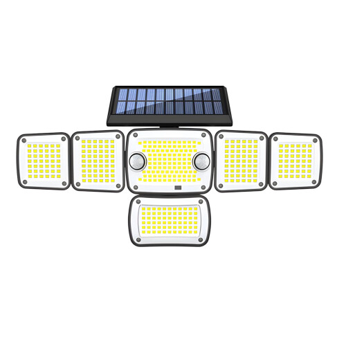 Weatherproof Plastic Solar Wall Lamp 6 Panels Automatic-1 2