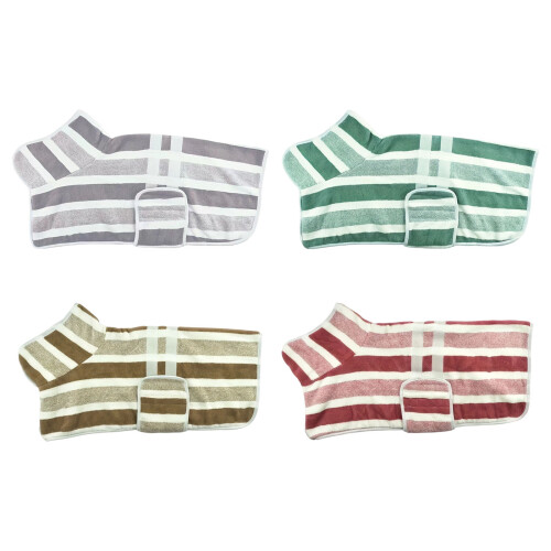 Quick Drying Pet Bathrobe With Soft Corals Fleece-Pink L 2