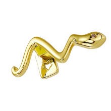 Trendy Copper Snake Design Upper Lower Teeth Grillzs-Gold-color