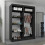 MN Furniture Bedroom Sliding Doors Mirrored Wardrobes Black 180cm 3