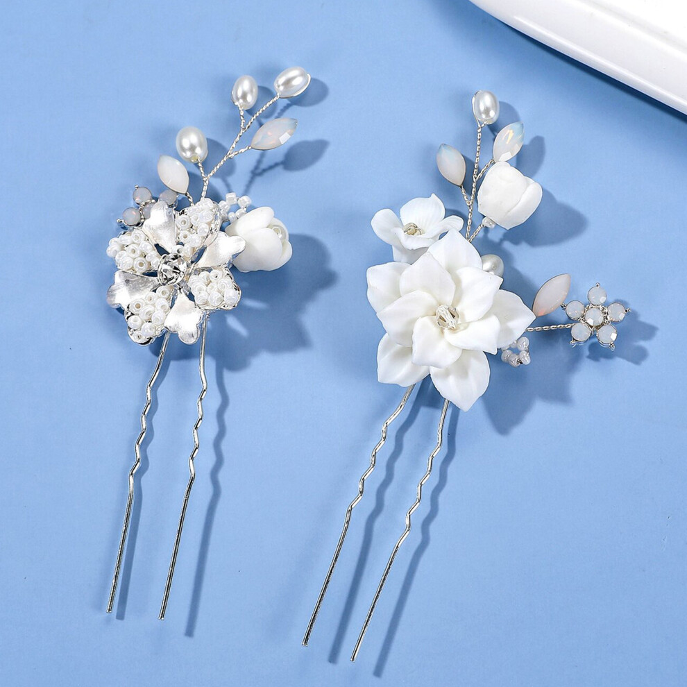 Zhouq-Outdoors Rhinestone Ceramic Hair Stick For Women