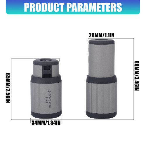 Folded Magnification Monocular With Nonslip Grip Regulable 2