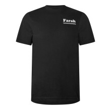 (S, White) Farah Mens Brent Graphic Print Cotton T-Shirt