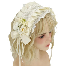 Couvre-chef gothique Ă Rosette, pour bal de fĂŞte, bandeaux-Beige