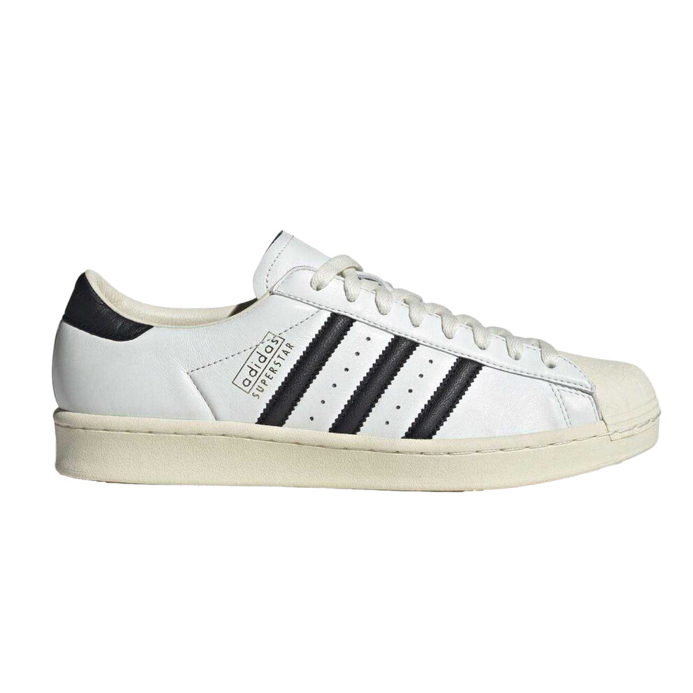 Adidas (7 Uk, White/Black) Mens Superstar Shell Leather Trainers