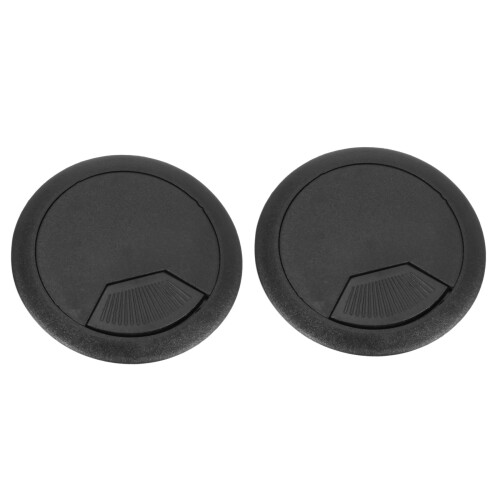 30 Pcs Round Plastic Computer Desk Cable Grommet Hole Cover 50mm Black 2