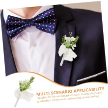 Broche de boda para hombre, flor de tela PE, boutonniere estilo coreano