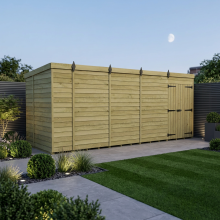 17 x 5 Pent Shed Tanalised (Double Door, No Windows)