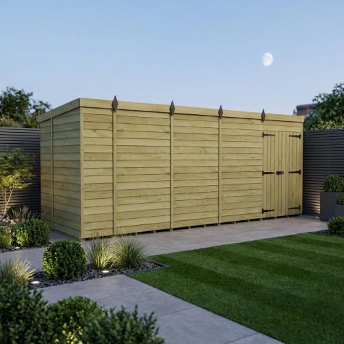 17 x 5 Pent Shed Tanalised (Double Door, No Windows)
