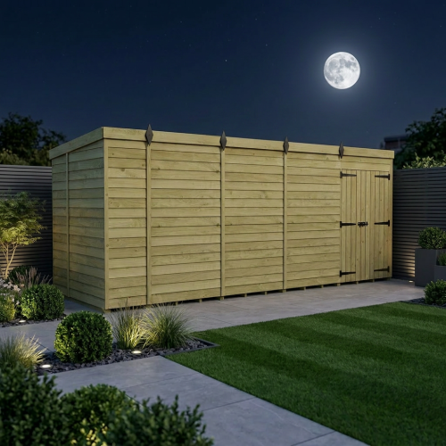 17 x 5 Pent Shed Tanalised (Double Door, No Windows) 2