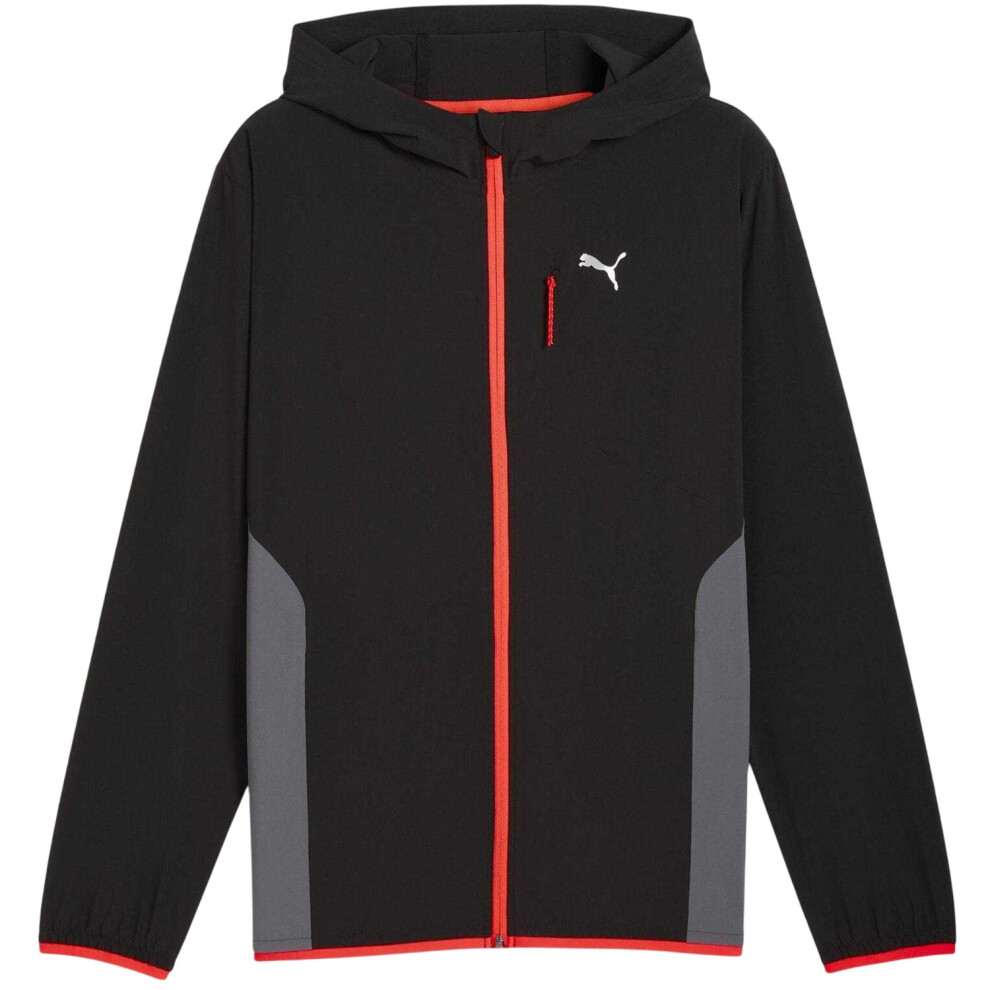 Puma (M, Black/Grey) Mens Flex Woven Sport Tracksuit
