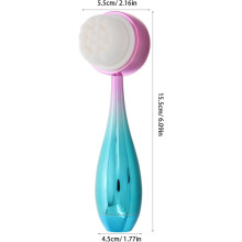 Cepillo facial con mango galvanizado para una limpieza profunda, exfoliación y masaje. Herramienta portátil para la limpieza facial.