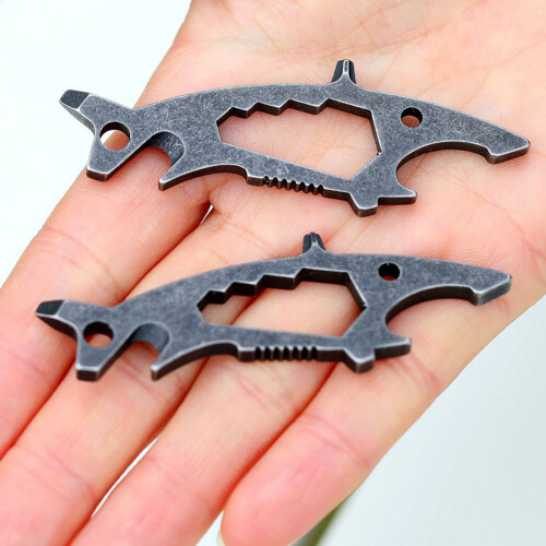 Porte-clés multifonction en acier au carbone, Gadgets, 1