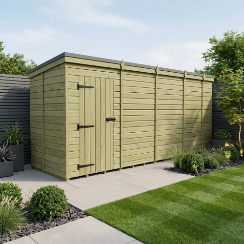 17 x 5 Pent Shed Tanalised (Single Door, No Windows)