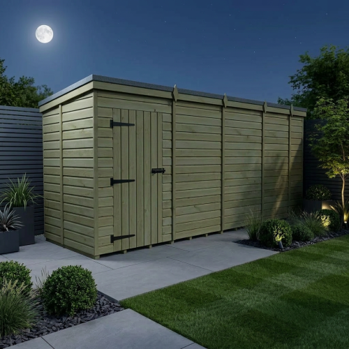 17 x 5 Pent Shed Tanalised (Single Door, No Windows) 2