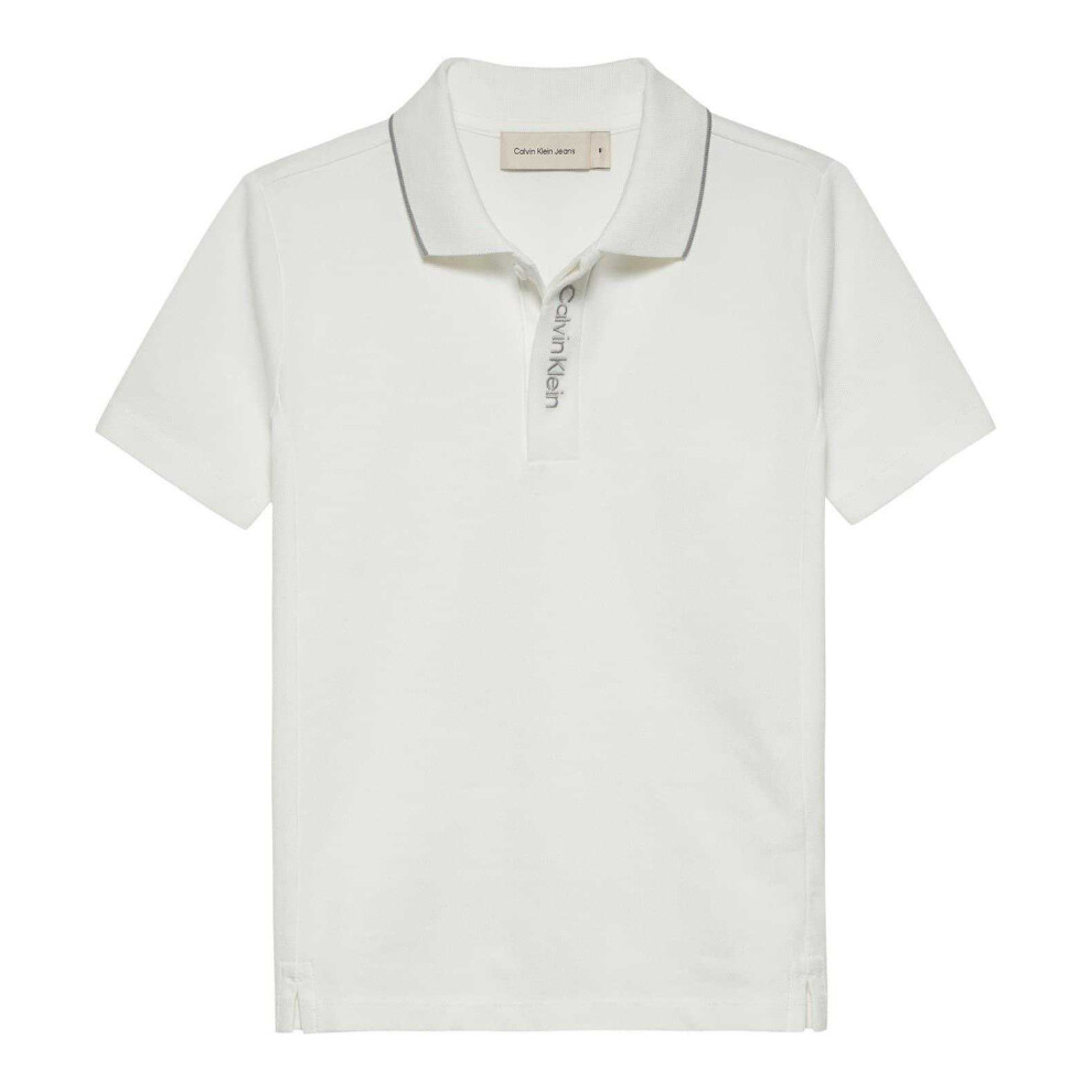Calvin Klein (6 Years, White) Boys Embroidered Logo Polo Shirt