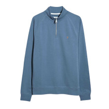 (XL, Blue) Farah Mens Quarter Zip Sweatshirt