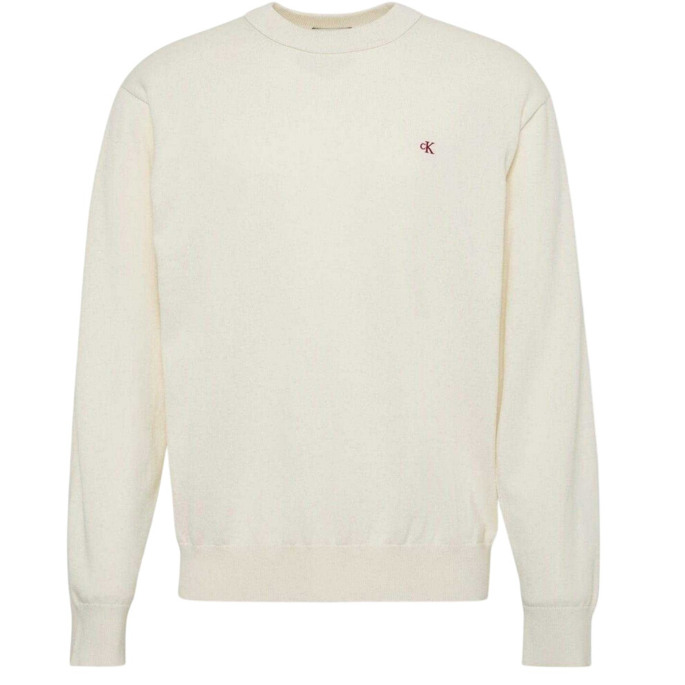 Calvin Klein (L, Tofu) Mens Monogram Jumper