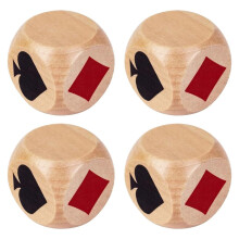 4Pcs Oversized 4cm Wooden Gaming Dices With-Primary color
