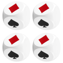 4Pcs Safe Wood Gaming Dices Set 4cm Poker Dices With-White