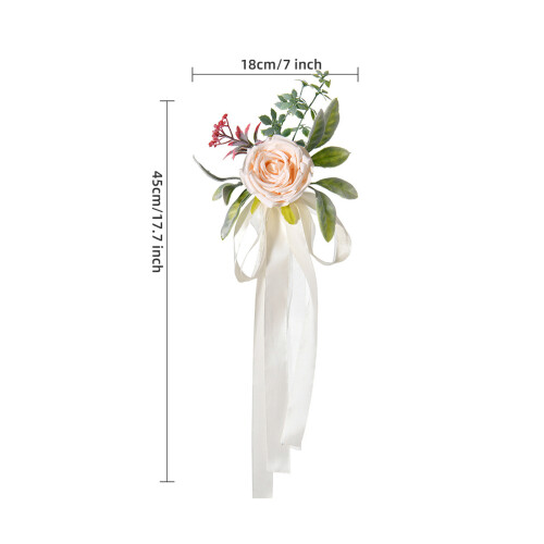 2pcs Wedding Chair Sash Back Decoration With-Champagne 1