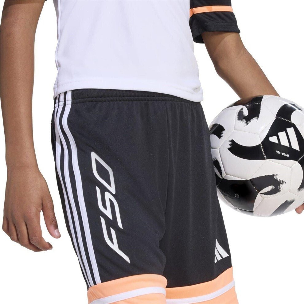Adidas (13 Years, Black/Orange) Childrens/Kids F50 Drawstring Waist Shorts